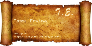 Tassy Ervina névjegykártya
